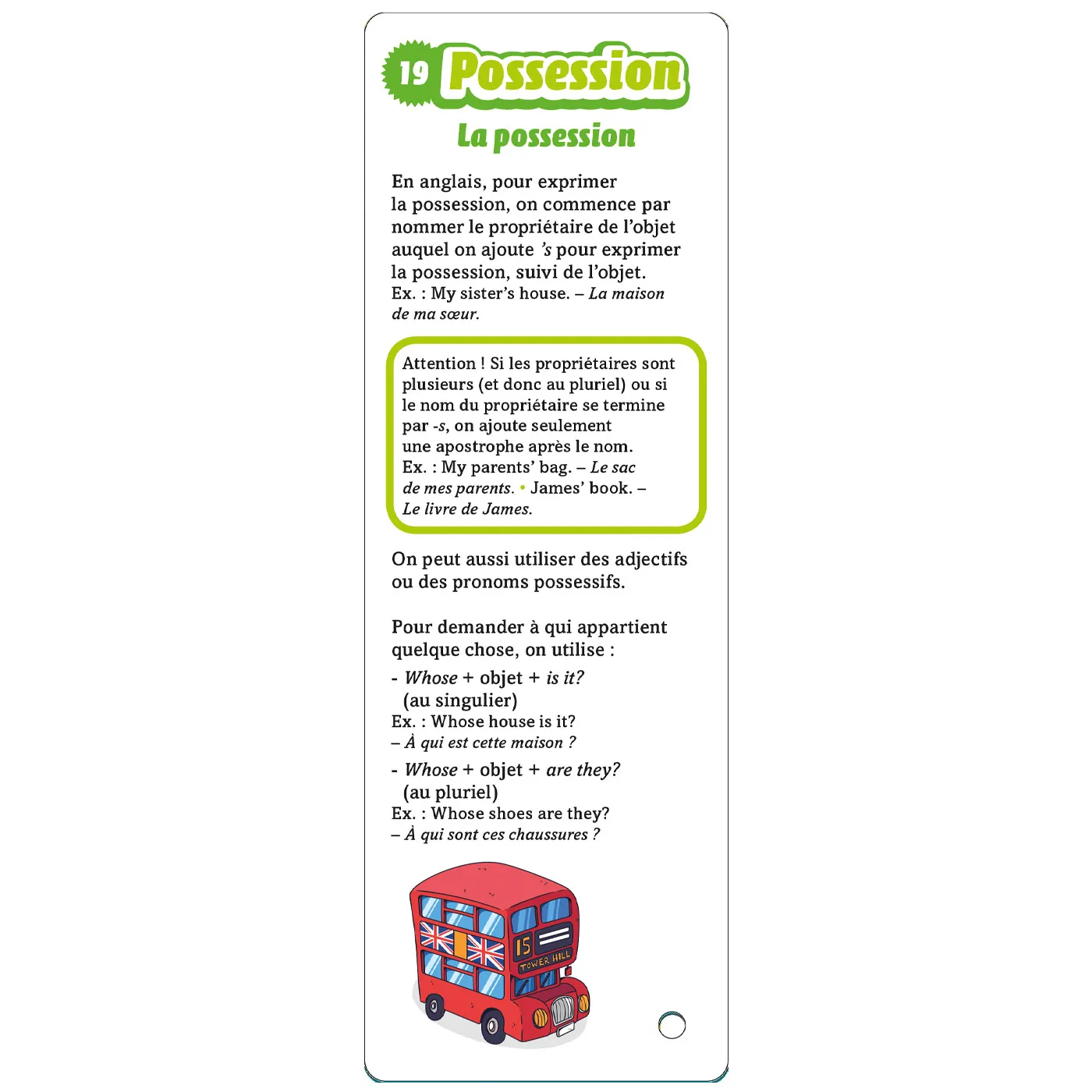 Frigobloc Incollables Révise ton anglais éventails 7-12 ans quiz