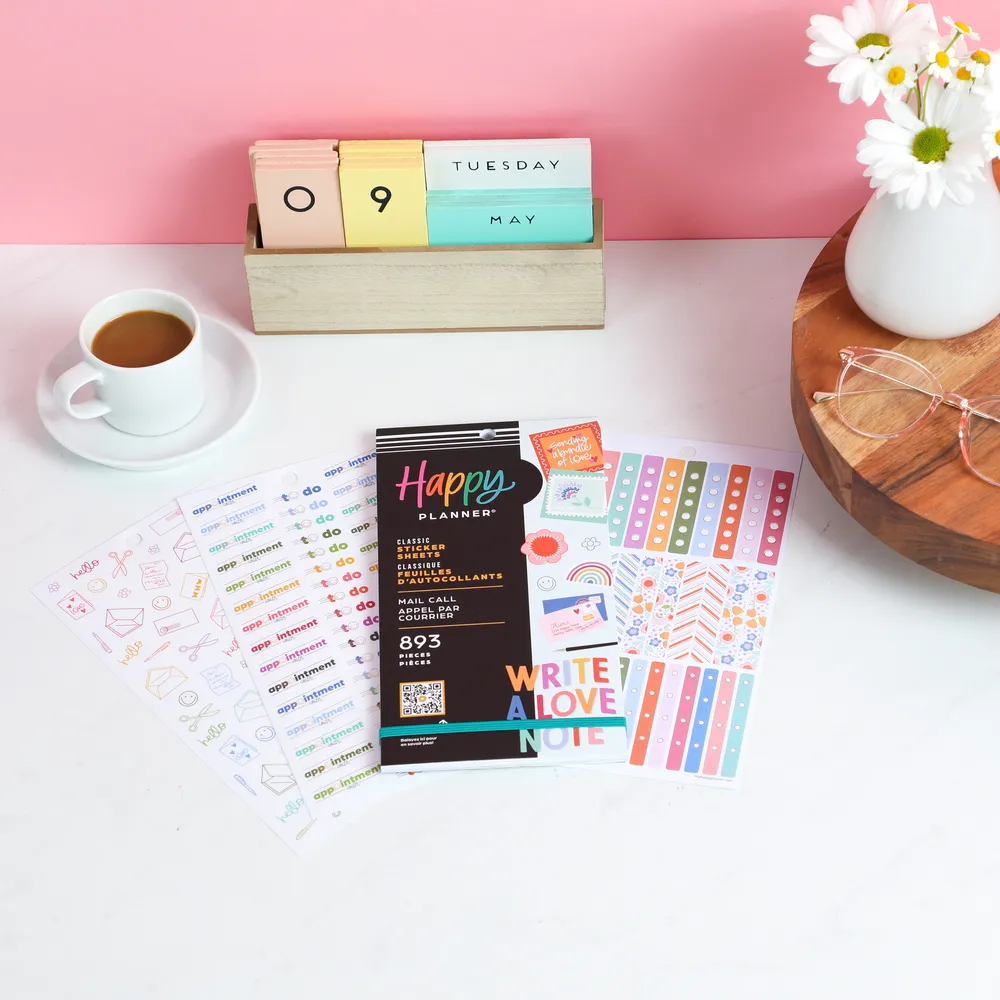 Happy Planner Mail Call stickers 893 motifs 30 planches