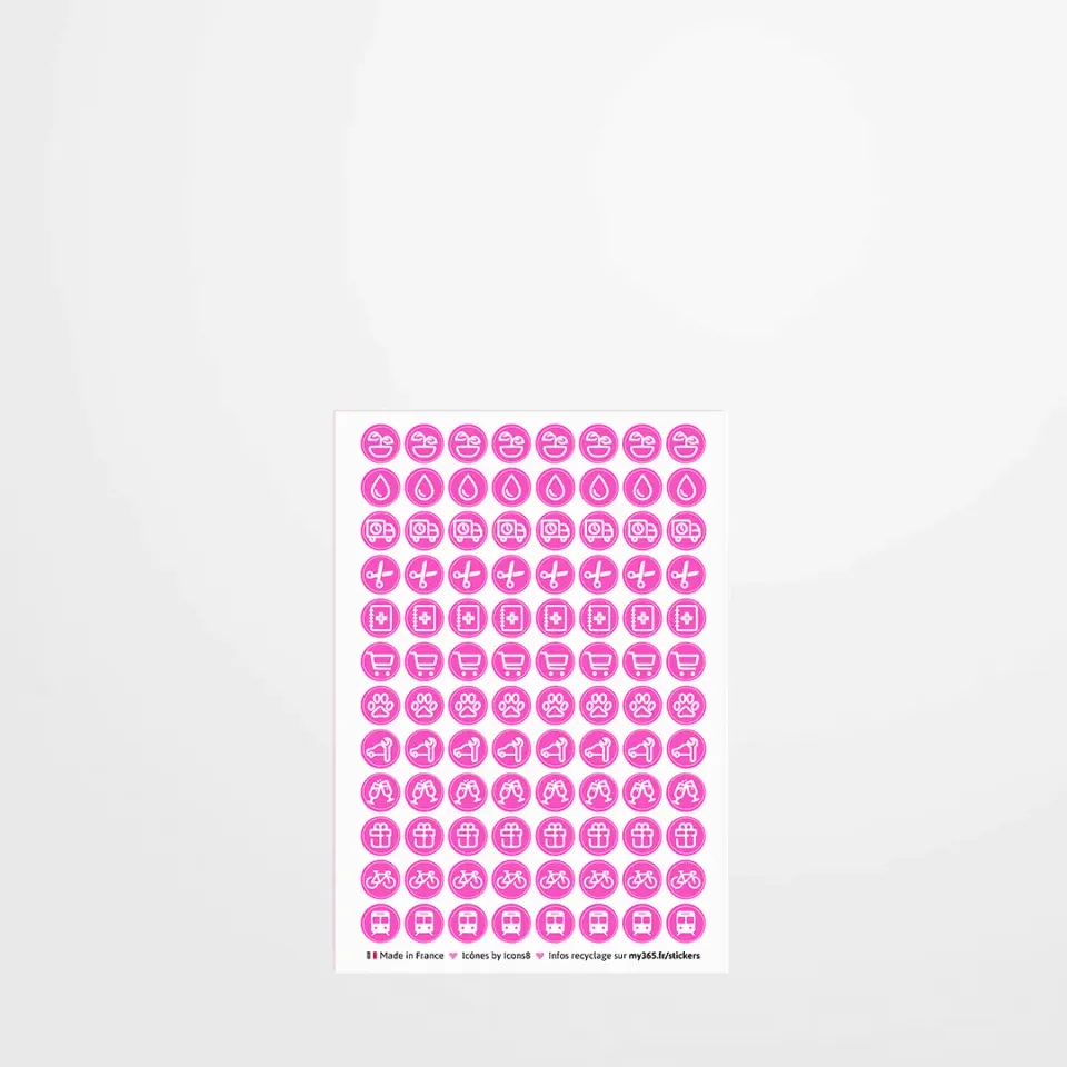 My365 Stickers icônes format poche stickers agenda A6