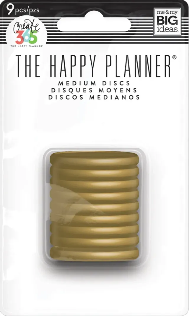 Happy Planner Medium disques dorés 9 anneaux 32 mm