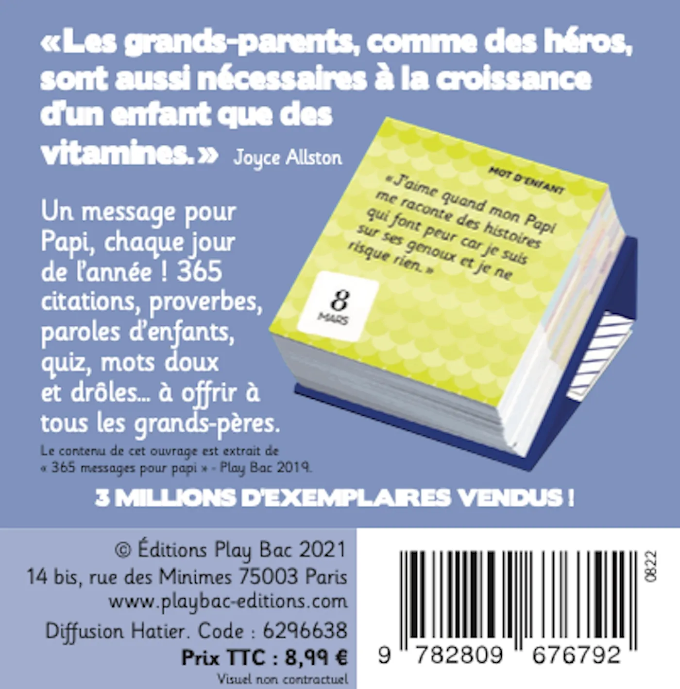 Frigobloc Mini calendrier 365 messages pour Papi