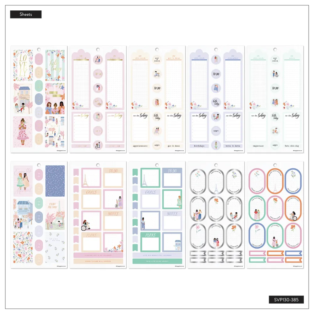 Happy Planner Happy in Paris stickers value pack 498 pièces