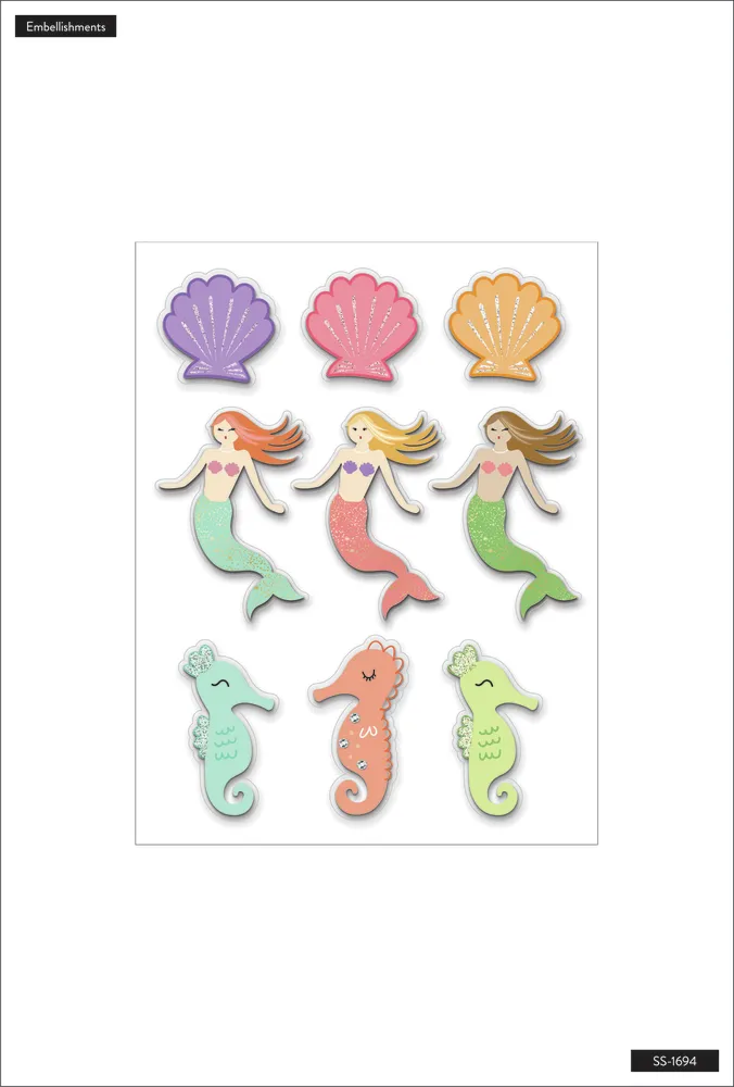 Happy Planner Mermaids Seashells stickers sirène 9