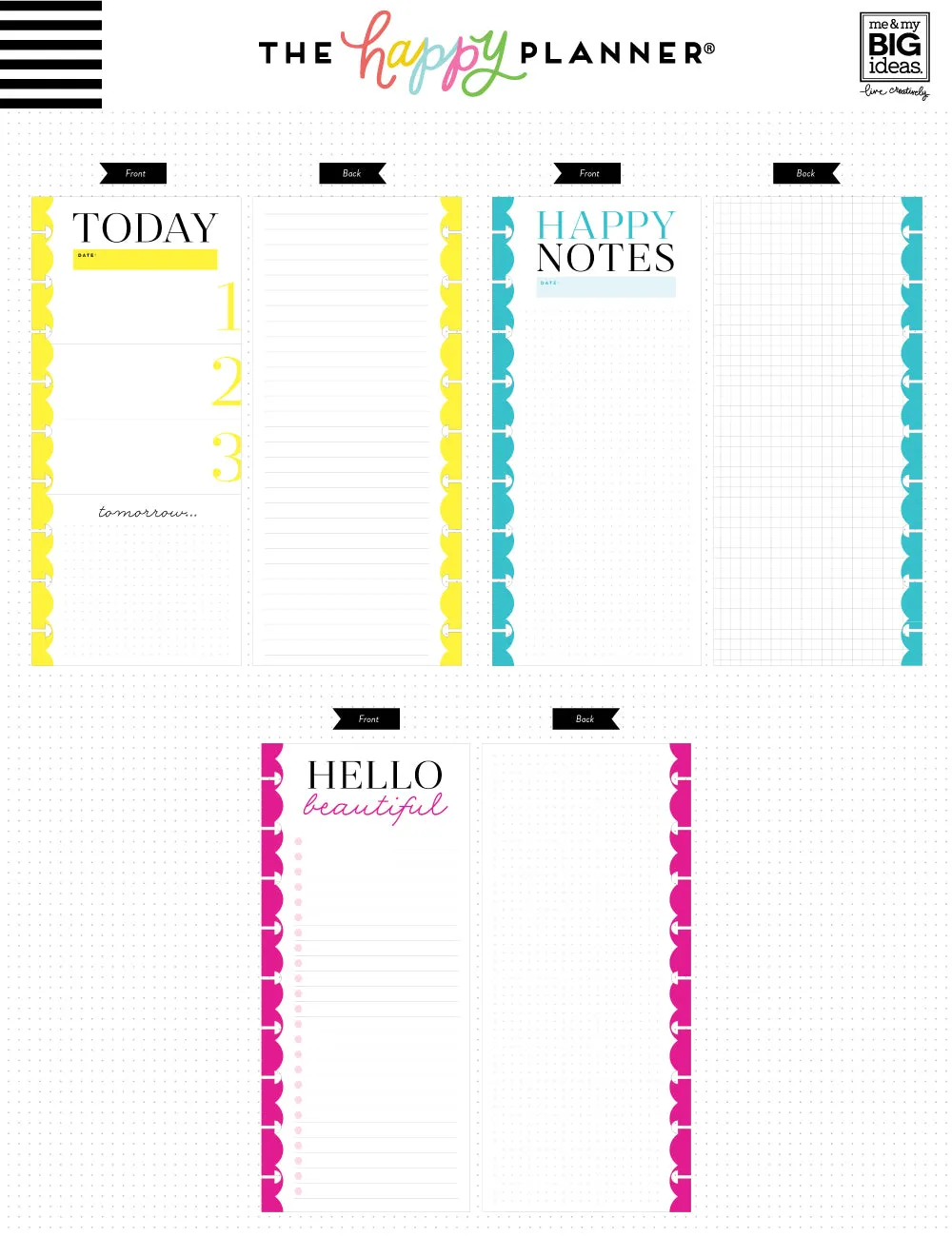 Happy Planner Classic Today papier demi-feuille 60