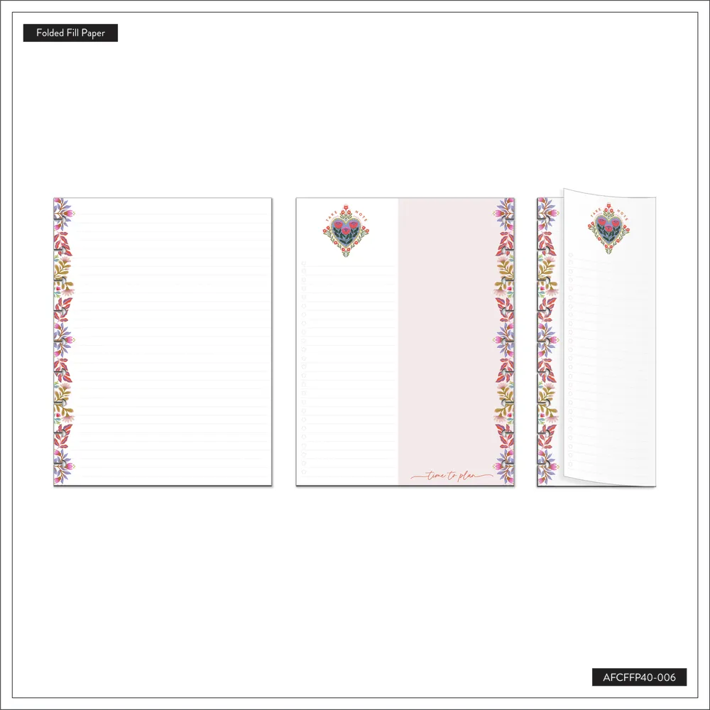 Happy Planner Folk & Flora recharge papier Classic 40 feuilles pliée