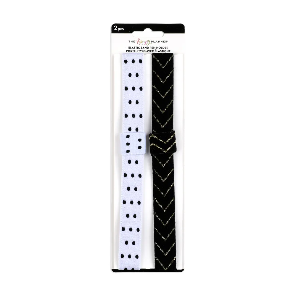 Happy Planner porte-stylo élastique noir lot de 2 Classic