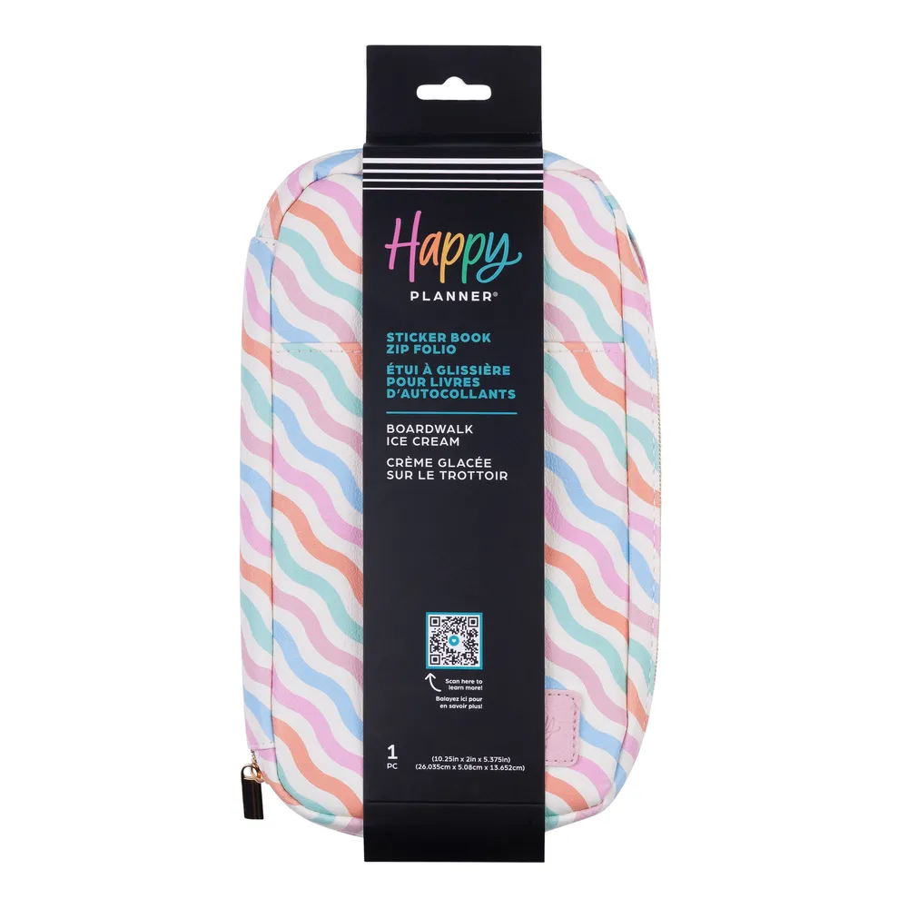 Happy Planner Boardwalk Ice Cream pochette stickers zippée