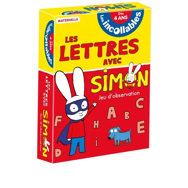 Les Incollables Simon lettres jeu cartes observation