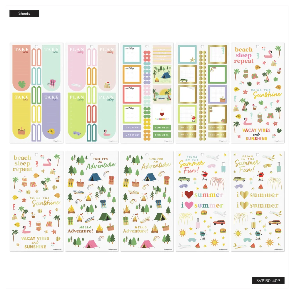 Happy Planner Summer Events stickers été Classic 813 stickers