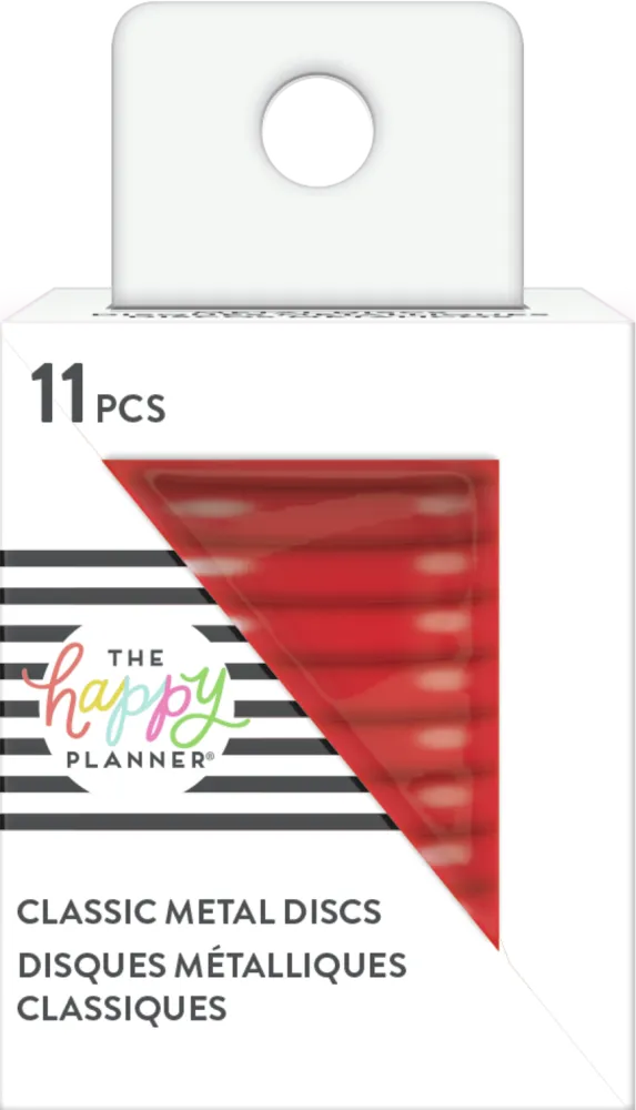 Happy Planner Medium disques métal rouge 11 pièces
