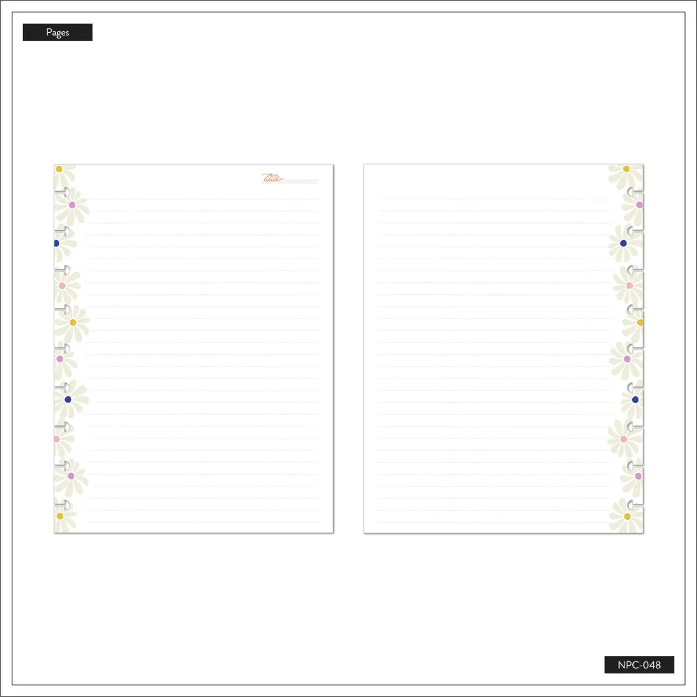 Happy Planner Fun Fleurs carnet pointillé Classic 60 feuilles