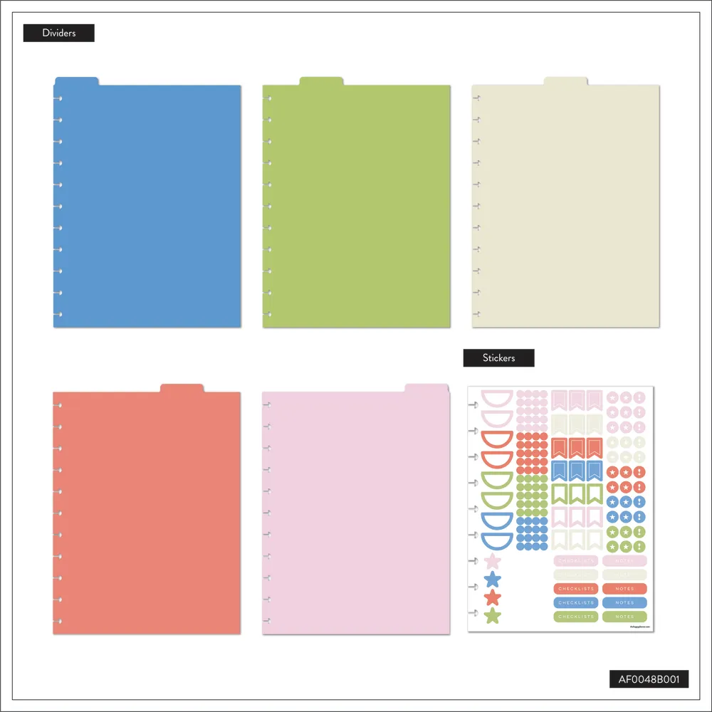 Happy Planner Bright Day intercalaires Big 5 plastique couleur