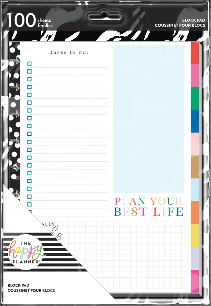 Happy Planner Bold Bright bloc papier Classic 100 feuilles
