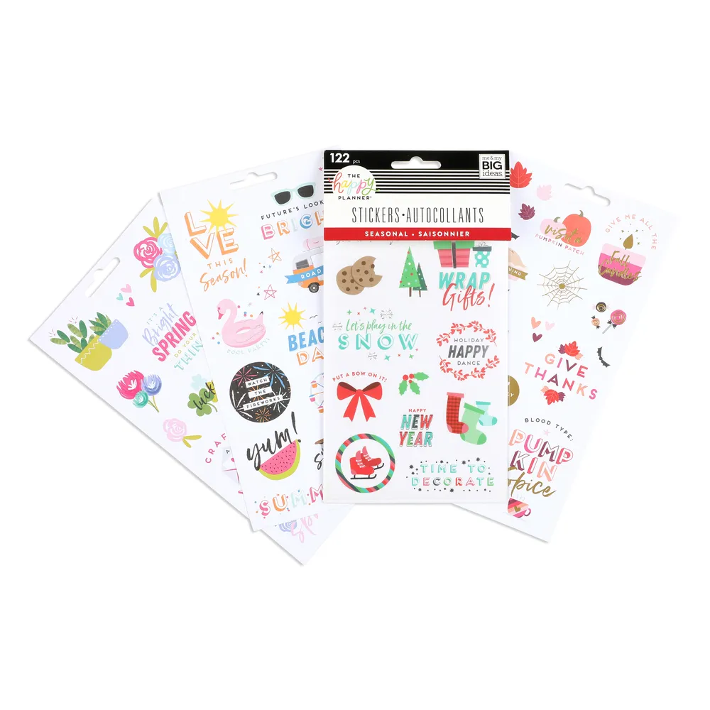Happy Planner Seasonal Student planches stickers 122 fêtes et saisons