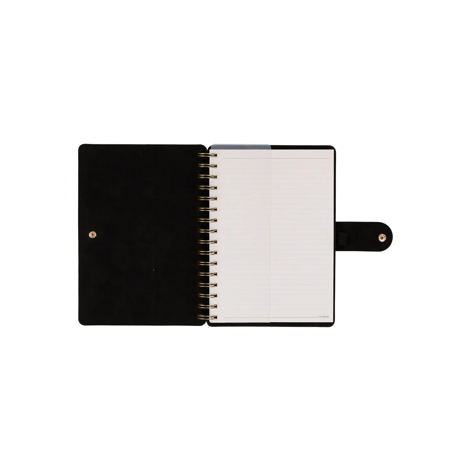 Citrine Midnight carnet spirale A5 cuir vegan noir pointillé