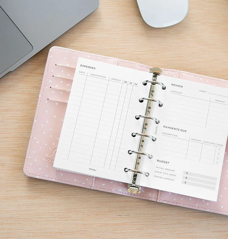 Filofax Expense Tracker recharge Pocket suivi budget