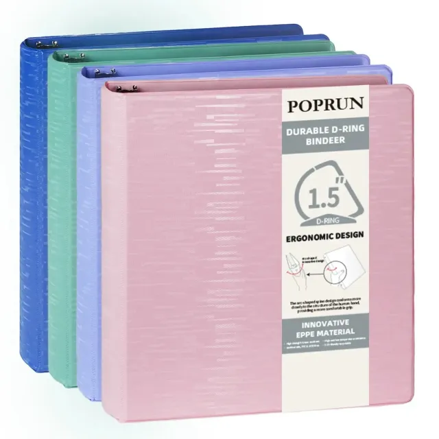 Poprun EP001MD15 classeur anneaux D 1,5" x4 écolo