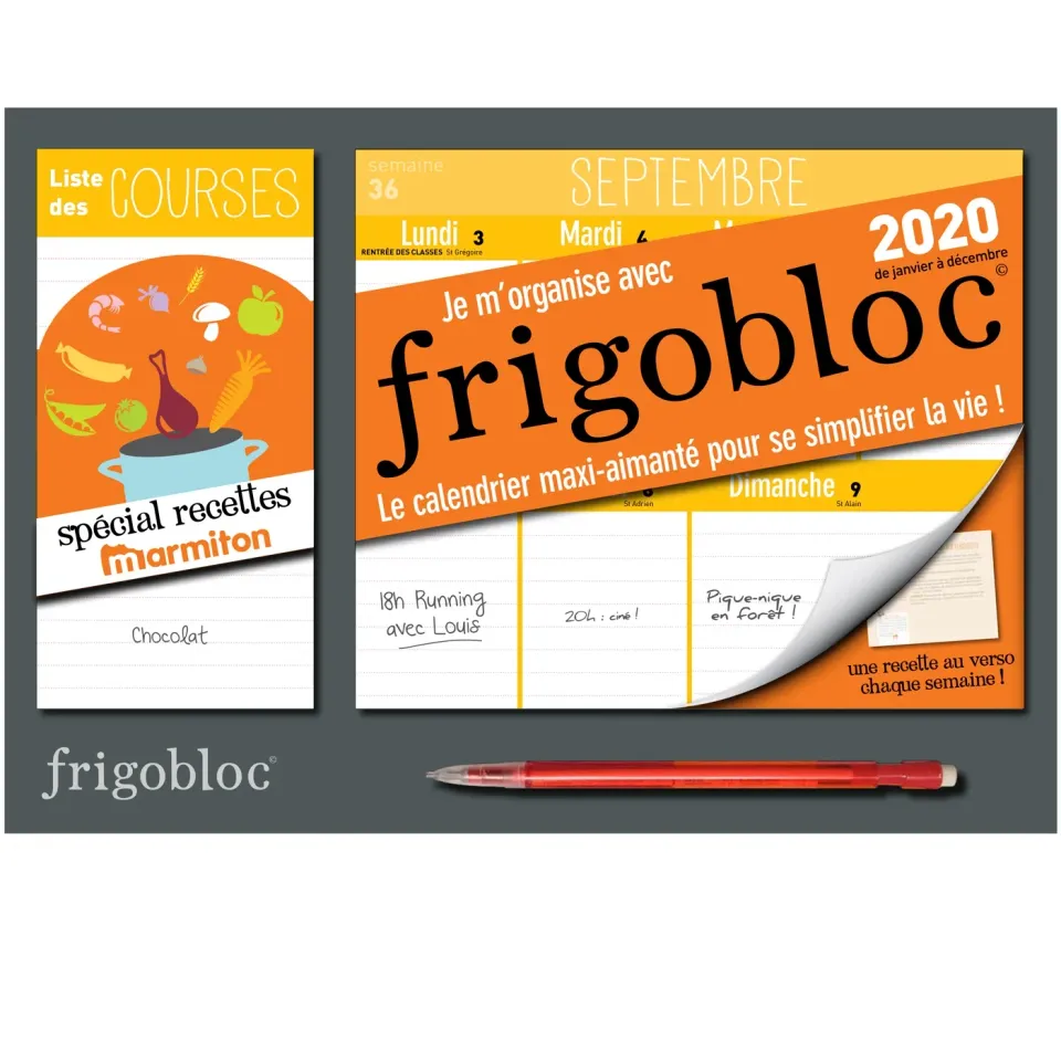 Frigobloc Hebdo 2020 Recettes Marmiton calendrier familial aimanté