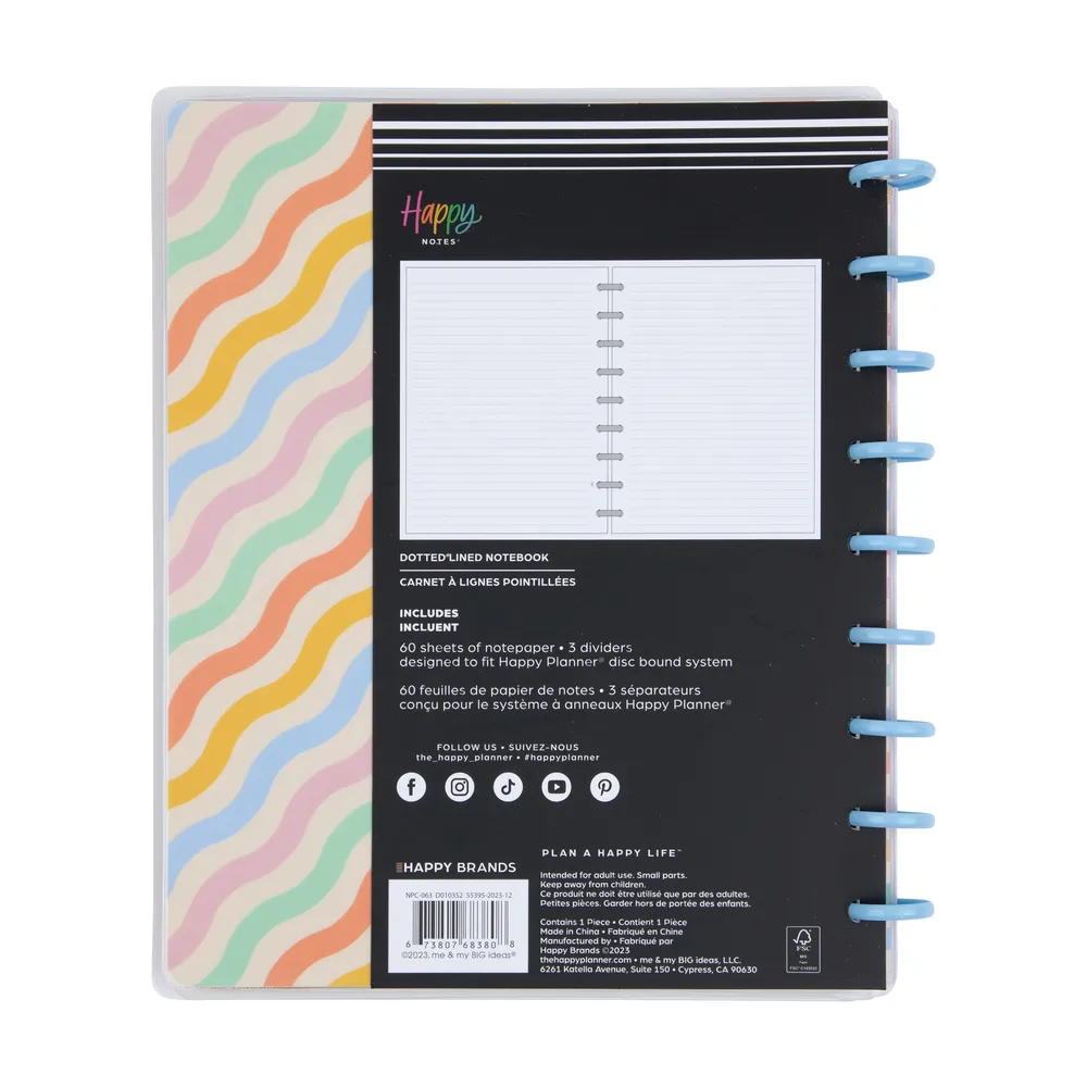 Happy Planner Boardwalk Ice Cream carnet Classic 60 feuilles pointillé