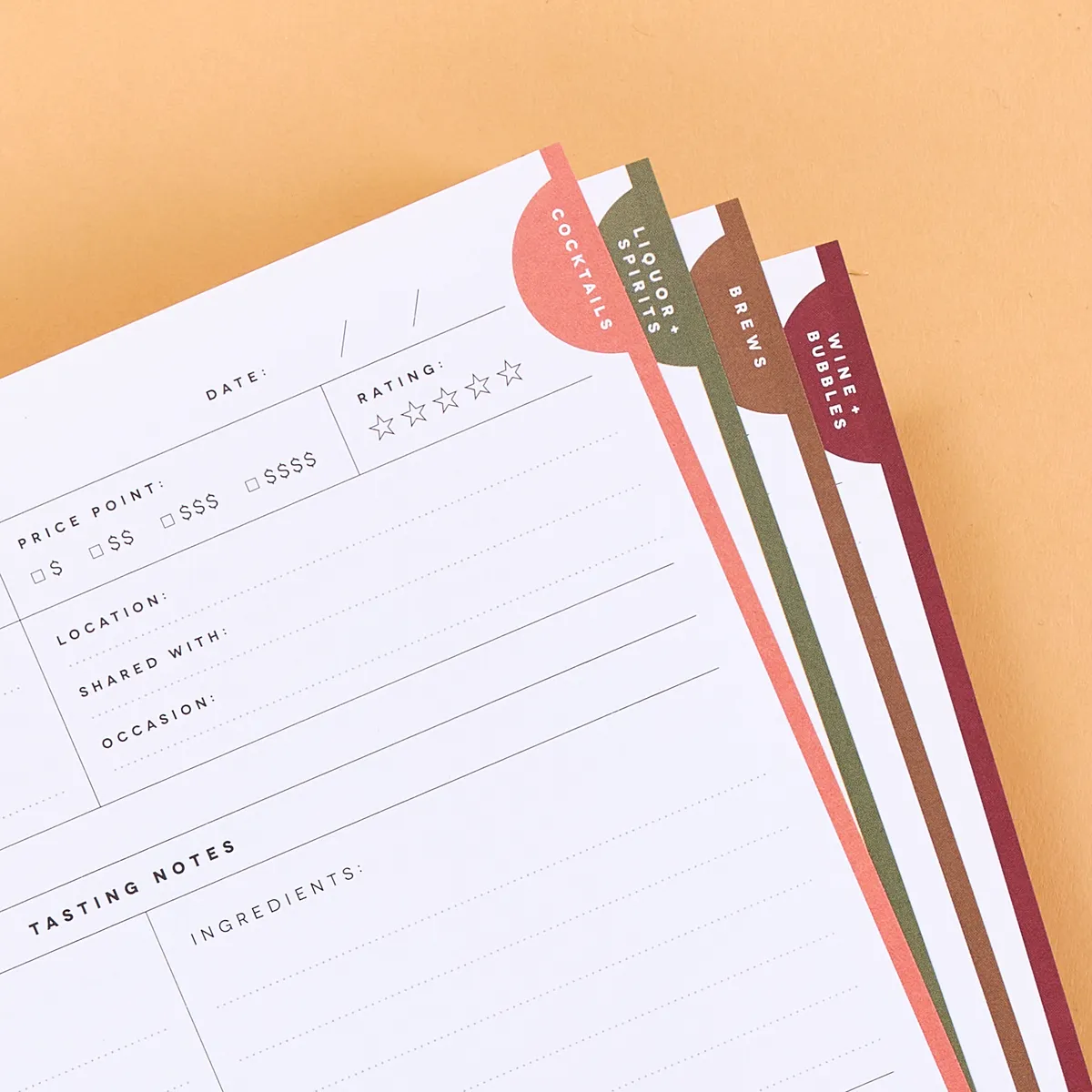 Happy Planner Wine Spirits carnet classic dégustation 80 feuilles