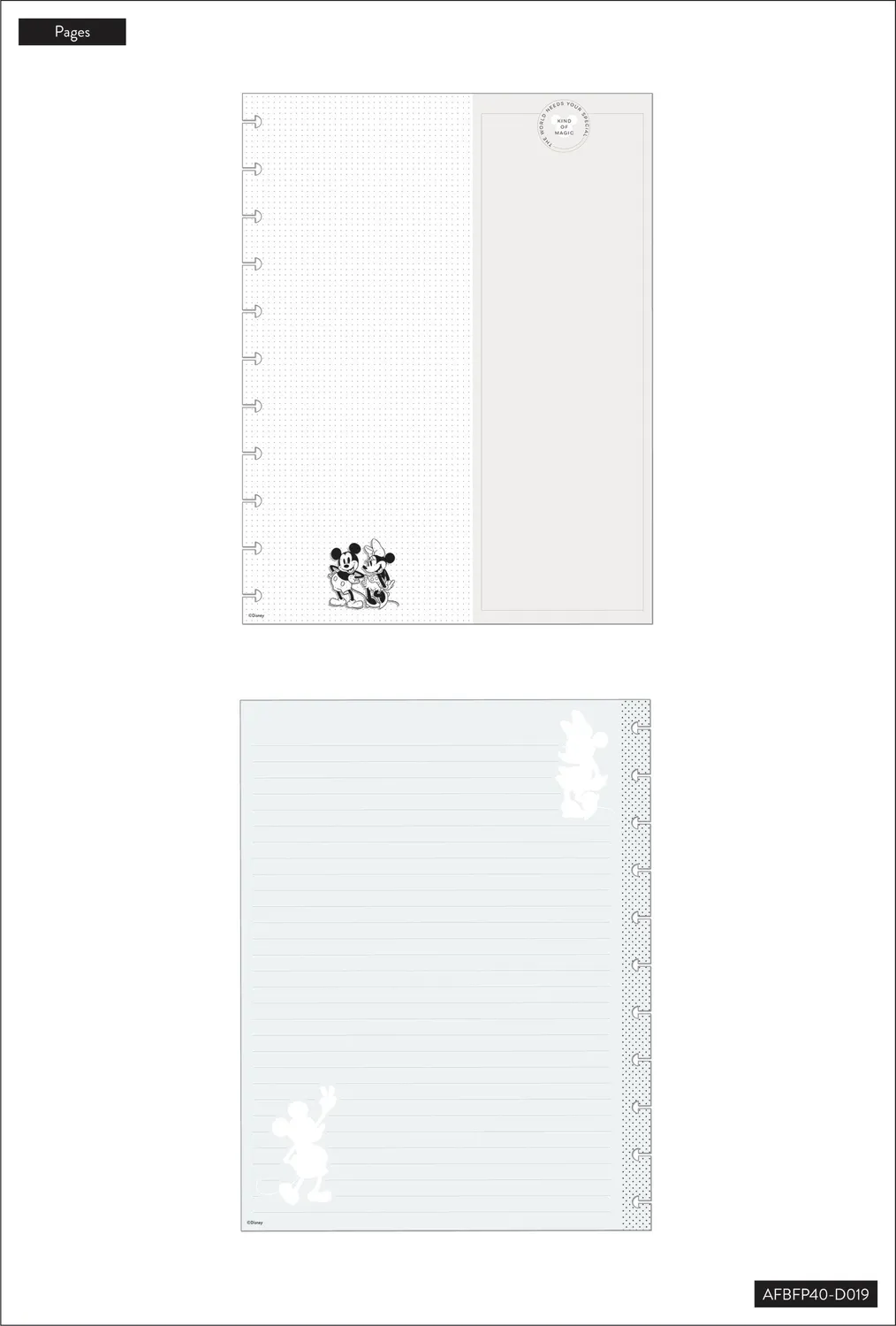 Happy Planner Disney Mickey Minnie recharge Big 40 feuilles