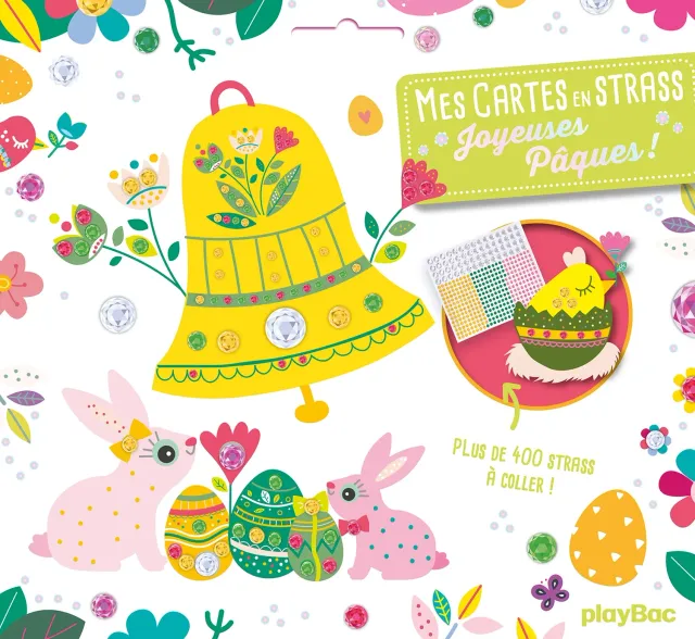 Frigobloc Cartes strass Joyeuses Pâques kit 5 cartes 350 strass
