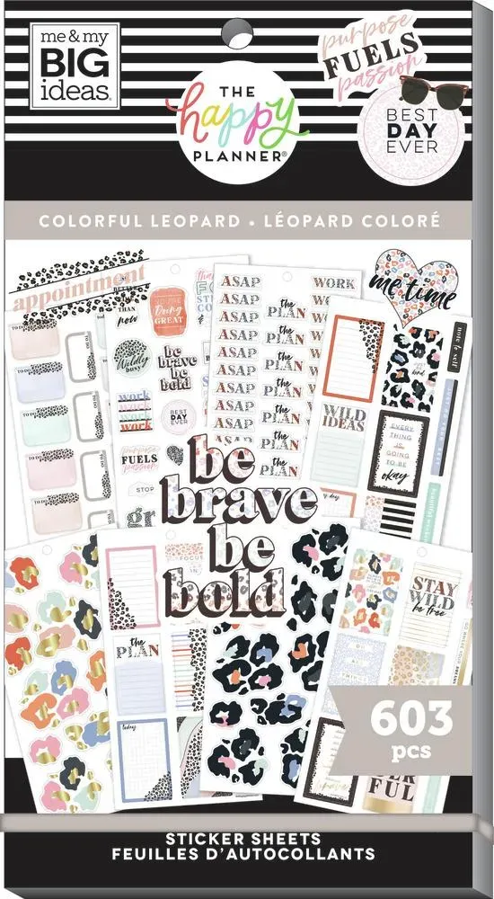 Happy Planner Colorful Leopard stickers léopard x603