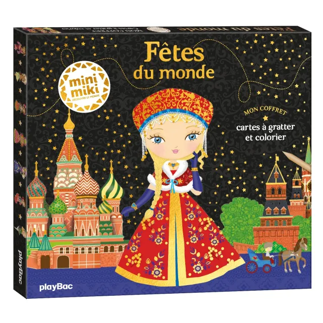 Minimiki Mon coffret Fêtes du monde activités grattage coloriage