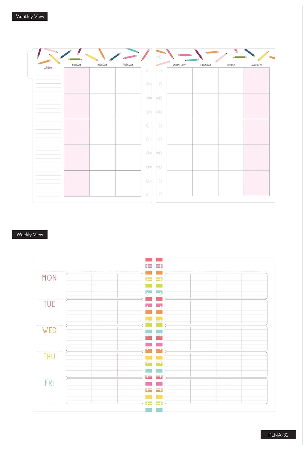 Happy Planner Teacher's Plant Seeds agenda Big non daté 12 mois