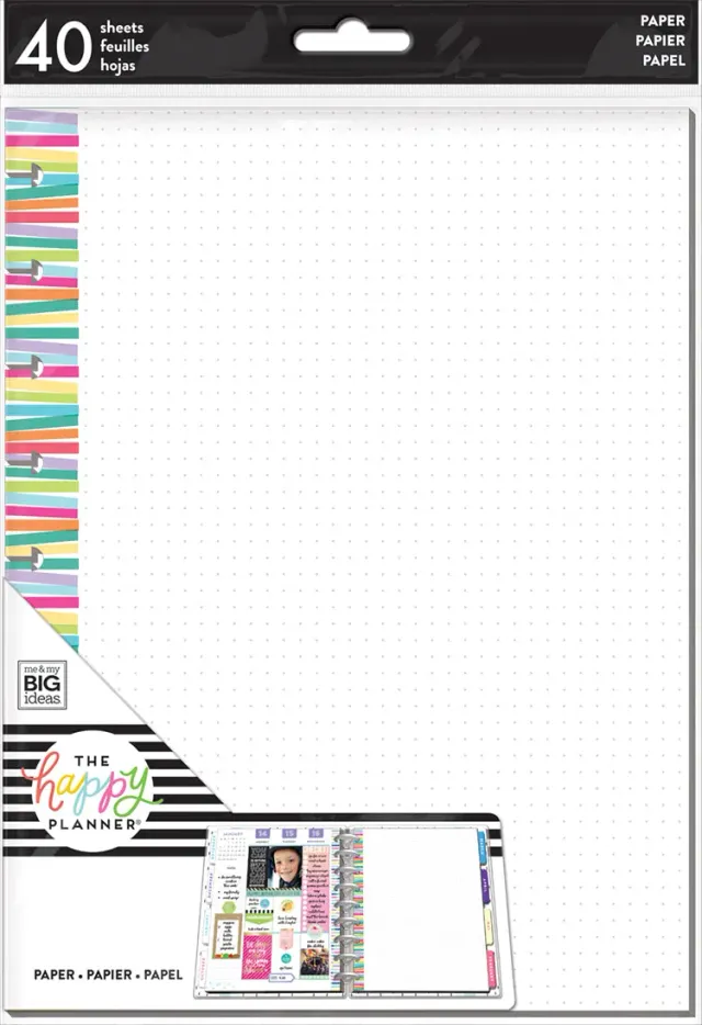 Happy Planner Multi Stripe recharge papier classic dot grid 40 feuilles