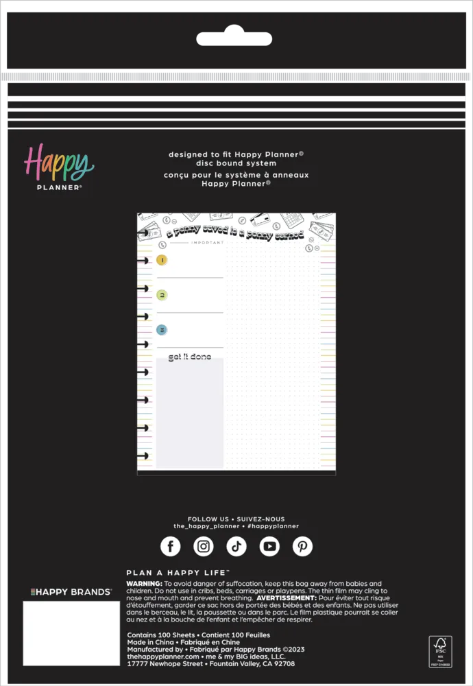 Happy Planner Bright Budget bloc notes Classic 100 feuilles budget