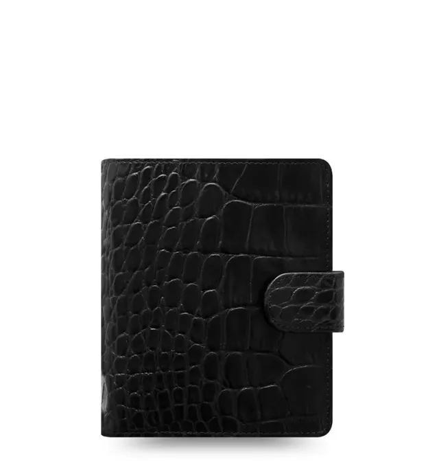 Filofax Classic Croc organiseur Pocket noir cuir