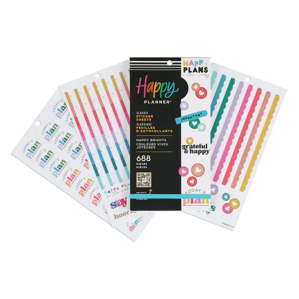 Happy Planner Happy Brights autocollants 688 coloré