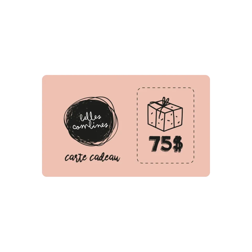 Les Belles Combines Carte-cadeau 75$ boutique famille