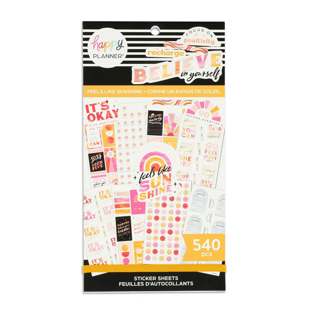 Happy Planner Feels Like Sunshine stickers Value Pack 540 pièces