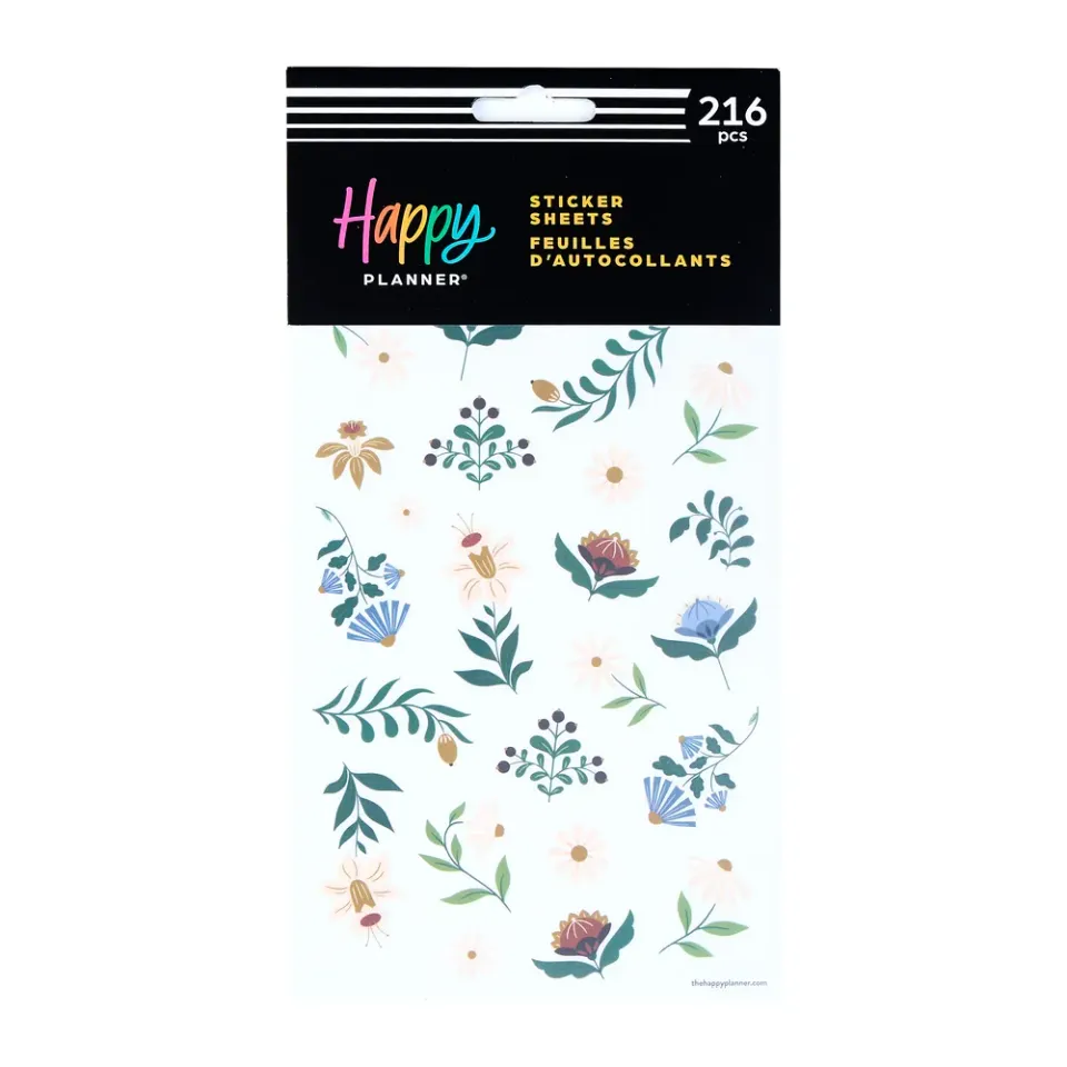 Happy Planner Forest Flowers stickers 10 planches nature
