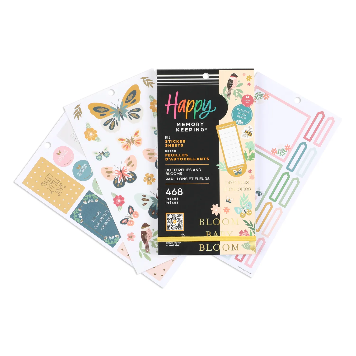 Happy Planner Big Butterflies and Blooms stickers 468 pièces