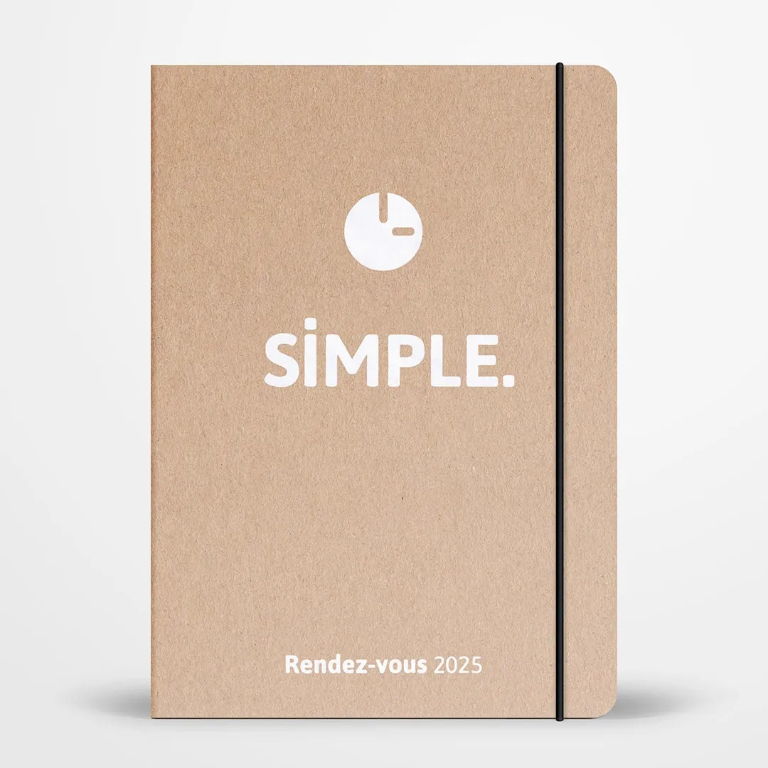 My365 SIMPLE Rendez-vous agenda 2025 sable + jaquette zen noir