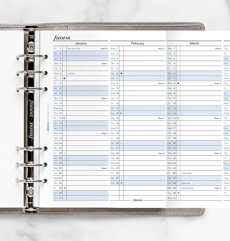Filofax Classic Recharge agenda A5 2027 vertical anglais