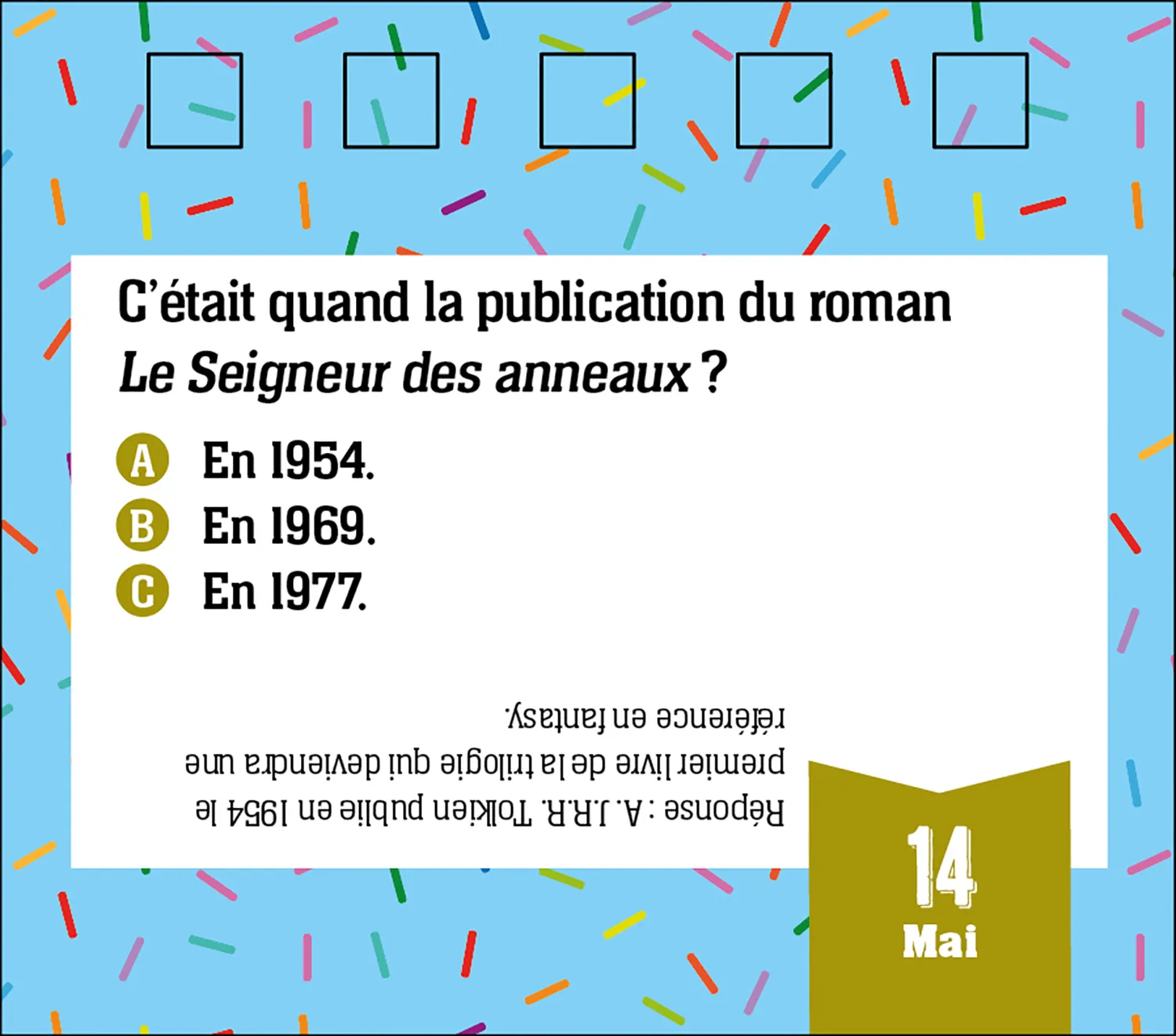C'était Quand calendrier quiz chevalet 365