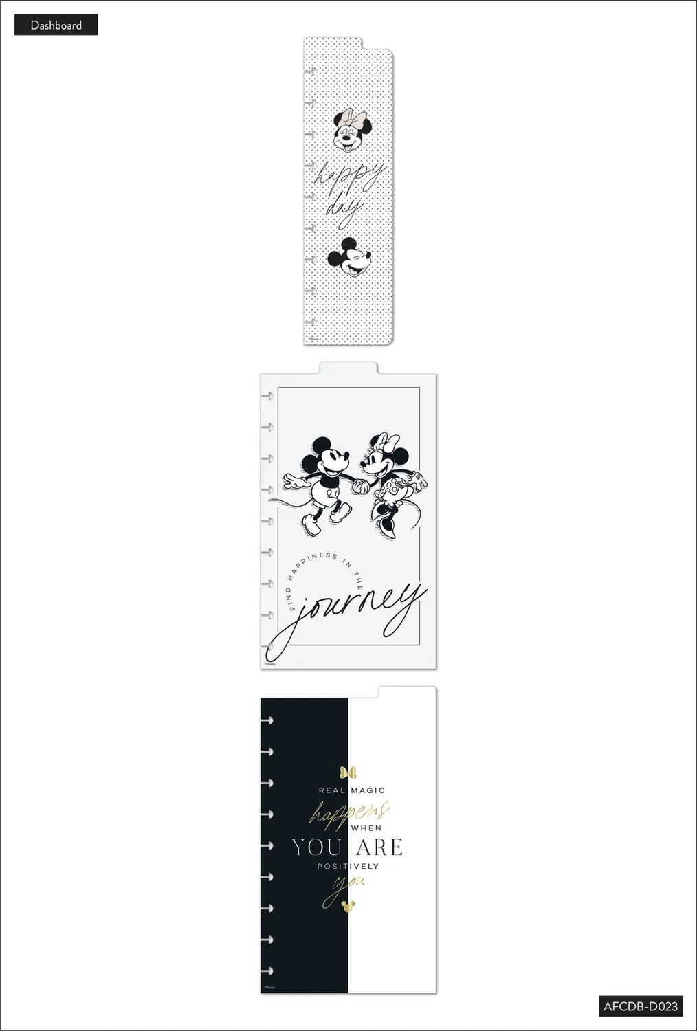 Happy Planner Disney Modern Mickey Mouse Minnie Mouse intercalaire lot 3 Classic