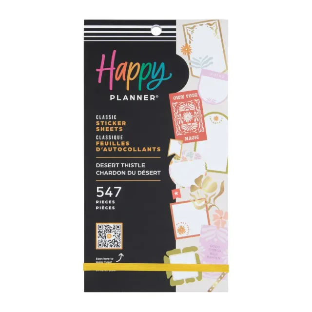 Happy Planner Desert Thistle Value Pack stickers 547 floral doré
