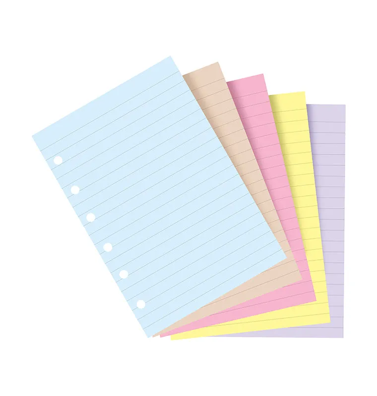 Filofax recharge papier ligné coloré Pocket 30 feuilles