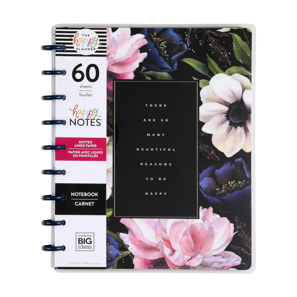 Happy Planner Beauty Florals carnet à disques ligné 60 feuilles