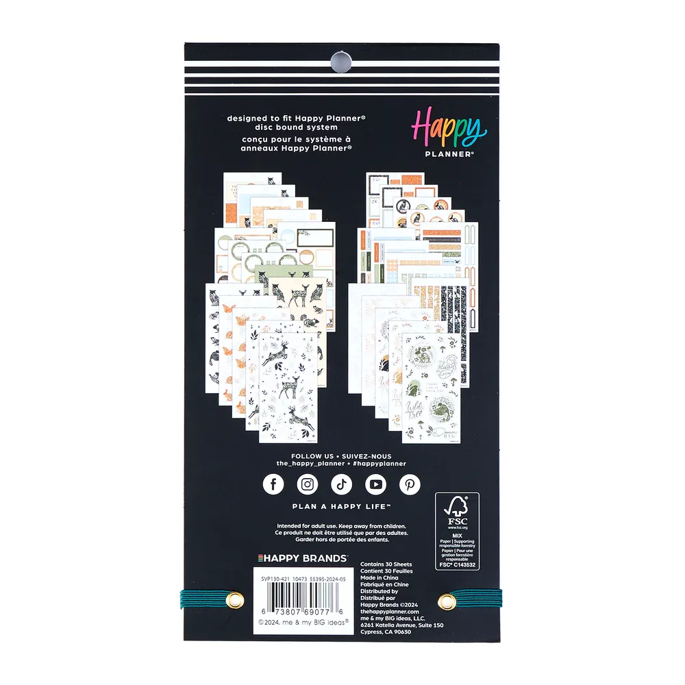 Happy Planner Wild Woods stickers 30 feuilles 719 pièces