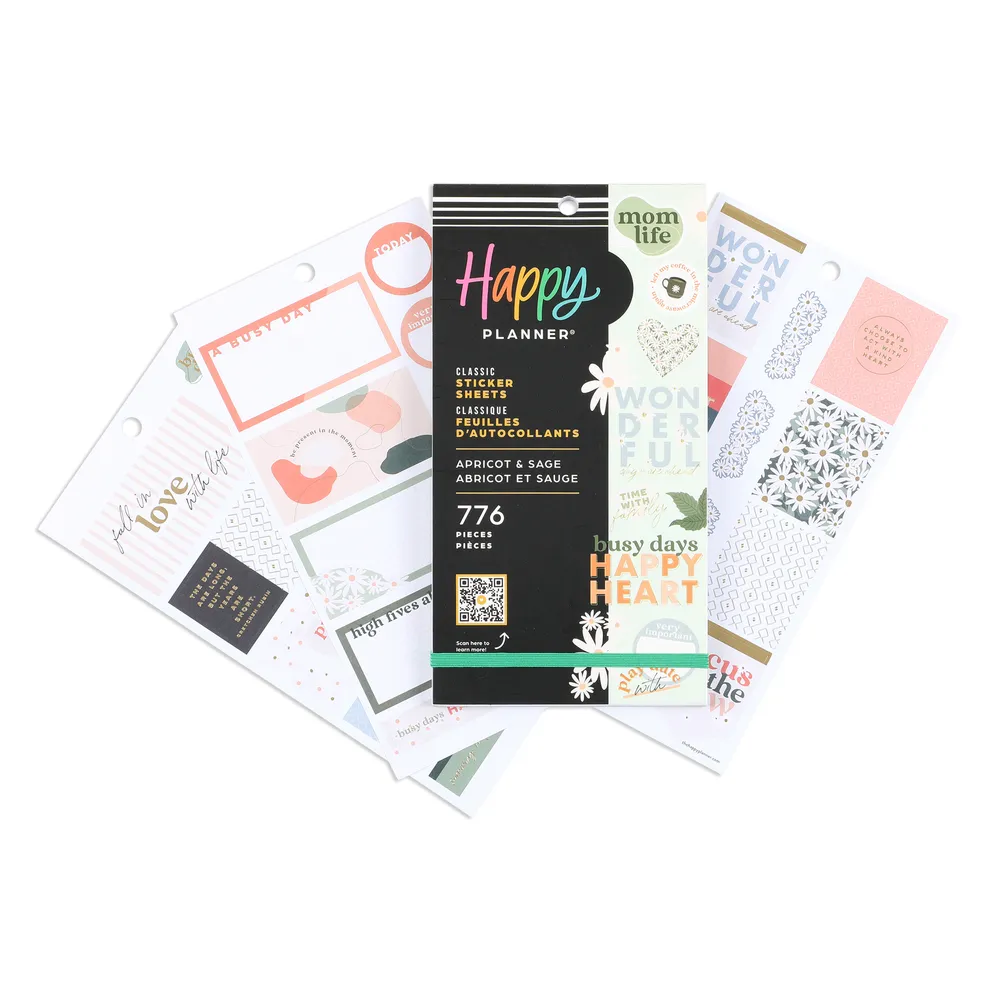 Happy Planner Apricot Sage Mom stickers 30 feuilles 776 maman