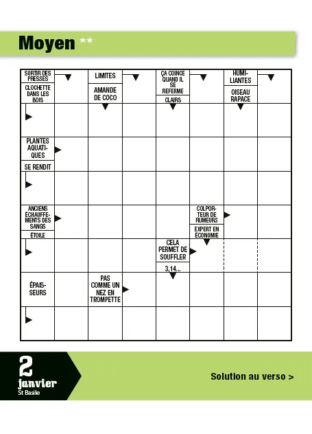 Frigobloc Mots fléchés 365 jours calendrier à bloc