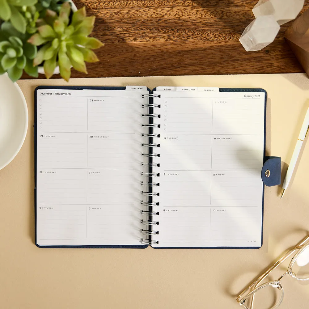 Happy Planner Citrine agenda spirale 2027 navy A5 professionnel