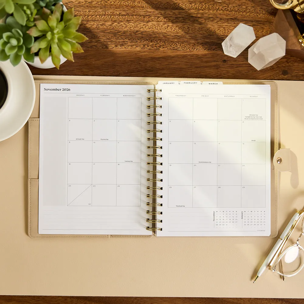 Happy Planner Citrine Mocha agenda spirale 2027 Classic 12 mois