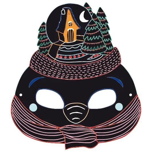 Frigobloc Masques à gratter Noël kit 5 masques brillants